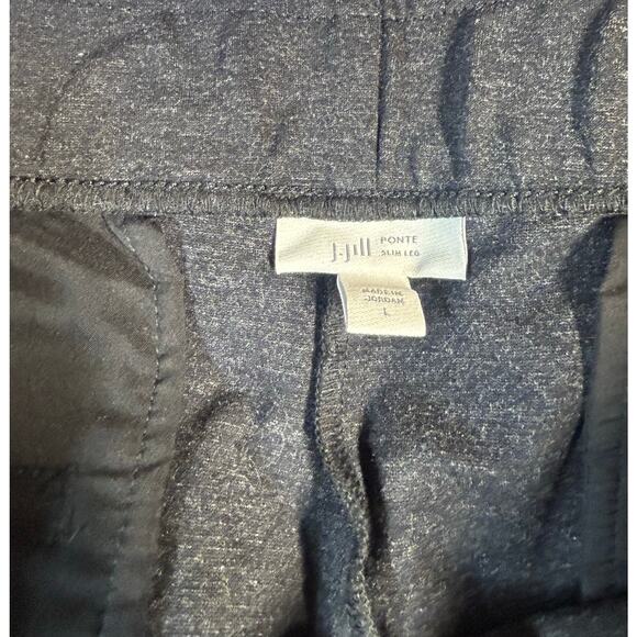 J. Jill Large Slim Leg Pull On Pants Dark Gray Elastic Waist Dress Trousers - Picture 6 of 6